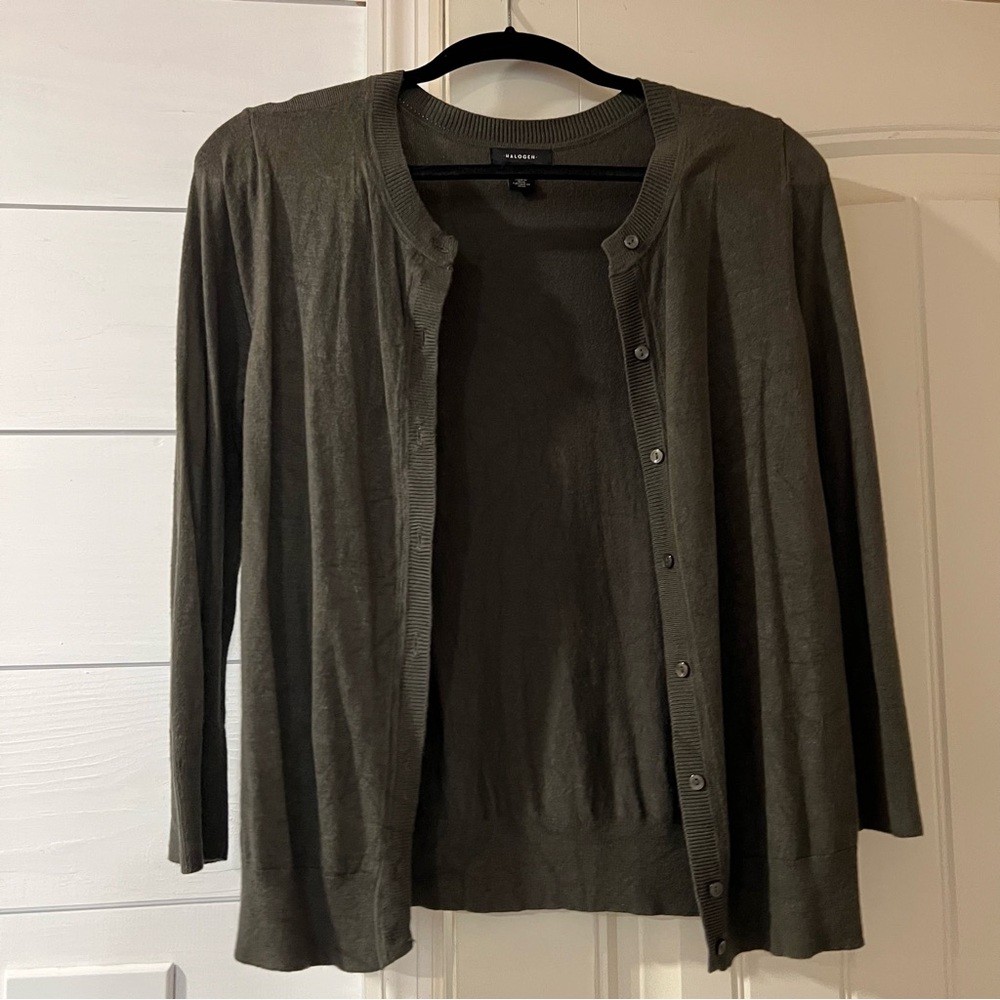 Halogen Olive Knit Sweater